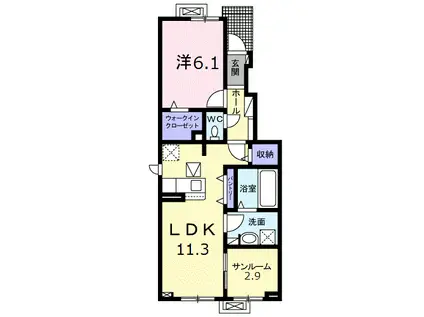 スプリング ファインⅠ(1LDK/1階)の間取り写真