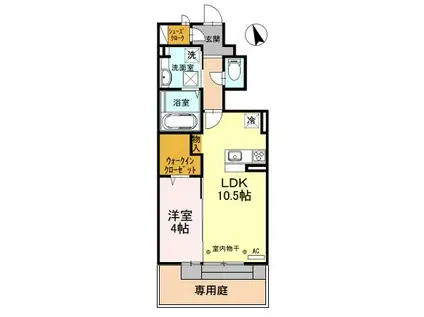 グラン・ファミリアJ(1LDK/1階)の間取り写真