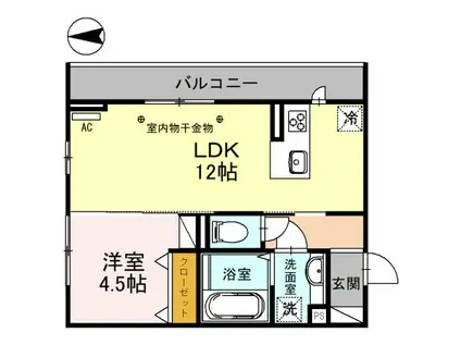 リ・ルミエール(1LDK/2階)の間取り写真