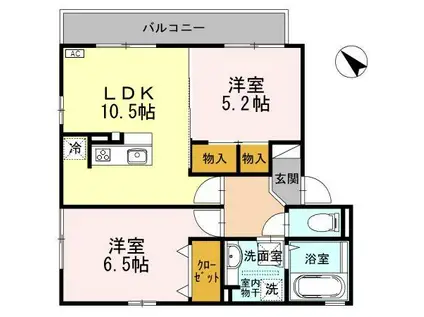 ネクサス(2LDK/1階)の間取り写真