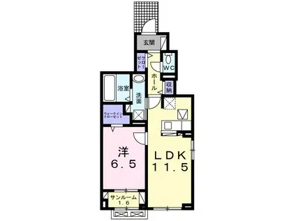 ボンボヤージュ(1LDK/1階)の間取り写真
