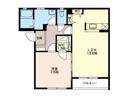 ブエノス本町(1LDK/1階)の間取り写真