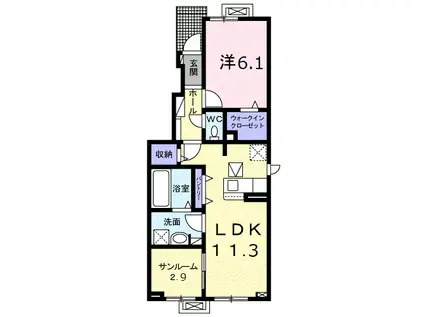 スプリング ファインⅠ(1LDK/1階)の間取り写真