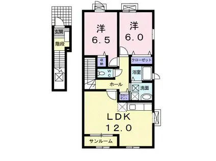 ベル・フローラさくら(2LDK/2階)の間取り写真