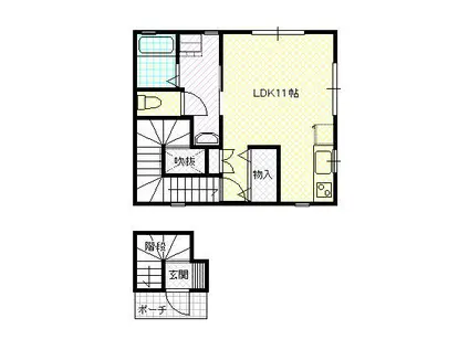 ヴィラ花水木(ワンルーム/2階)の間取り写真