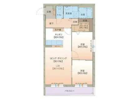 富山地鉄不二越上滝 栄町駅(富山) 徒歩11分 3階建 築11年(2LDK/2階)の間取り写真