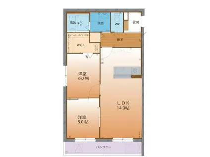 富山地鉄不二越上滝 大泉駅(富山) 徒歩14分 3階建 築14年(2LDK/3階)の間取り写真