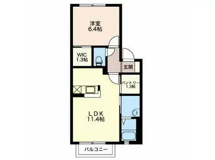 ヴォアソルテ・J(1LDK/2階)の間取り写真