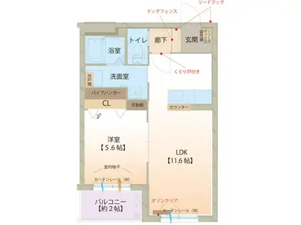 富山地鉄本線 東新庄駅 徒歩23分 3階建 築10年(1LDK/2階)の間取り写真