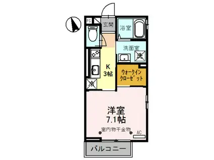 ルミネス大坪(1K/2階)の間取り写真