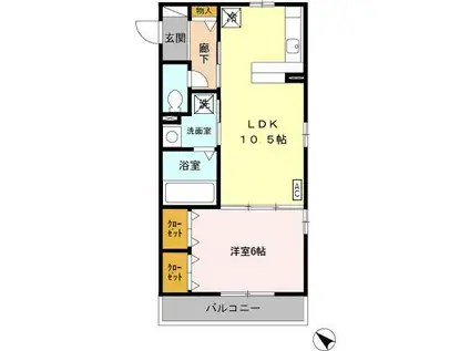 ONE LOVE(1LDK/1階)の間取り写真