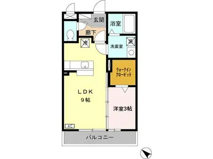 ONE LOVE(1LDK/1階)の間取り写真