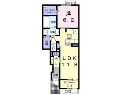 サンアヴェニューⅡ(1LDK/1階)の間取り写真