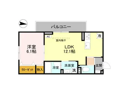 パルフェ(1LDK/1階)の間取り写真