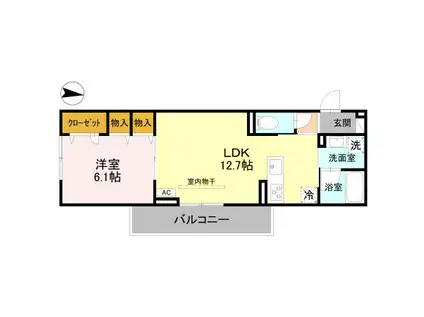 パルフェ(1LDK/2階)の間取り写真