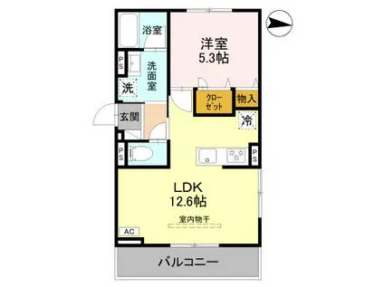 パルフェ(1LDK/3階)の間取り写真