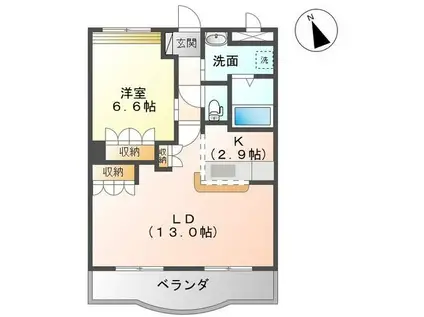 サイネリアーKⅠ(1LDK/1階)の間取り写真