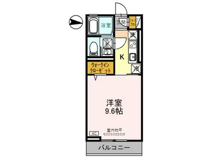 富山地鉄不二越上滝 上堀駅 徒歩16分 2階建 築5年(1K/1階)の間取り写真