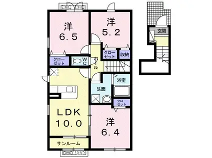 リブレ守護町A(3LDK/2階)の間取り写真