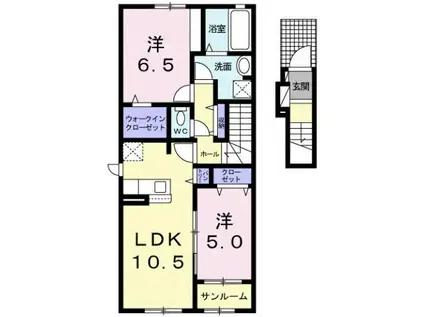 高山本線 速星駅 徒歩45分 2階建 築6年(2LDK/2階)の間取り写真
