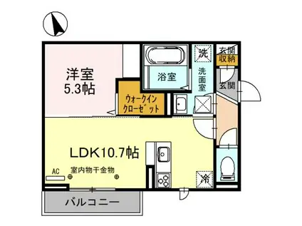 富山地鉄富山市内線 広貫堂前駅 徒歩10分 3階建 築5年(1LDK/1階)の間取り写真