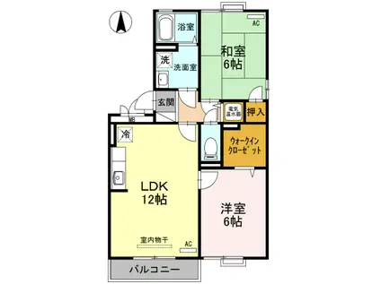 富山地鉄富山市内線 小泉町駅(富山) 徒歩16分 3階建 築24年(2LDK/3階)の間取り写真
