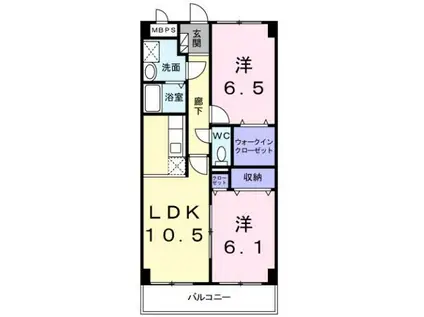 コンフィアンスラウム(2LDK/2階)の間取り写真