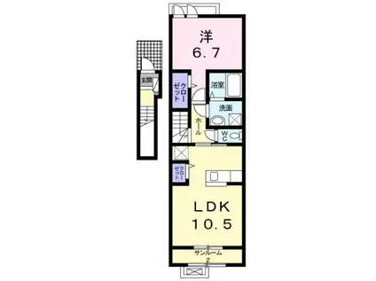高山本線 速星駅 徒歩24分 2階建 築7年(1LDK/2階)の間取り写真