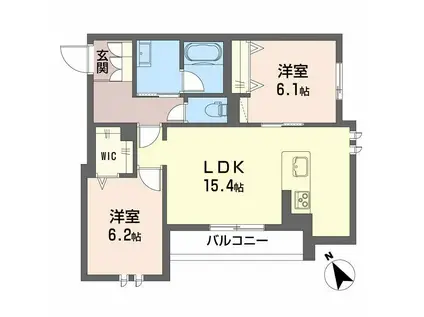 アンビエラ中川(2LDK/3階)の間取り写真