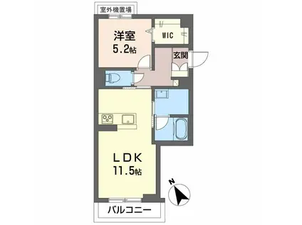 アンビエラ中川(1LDK/4階)の間取り写真