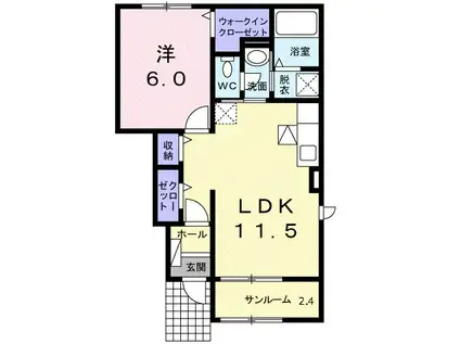 メゾンビューⅥ(1LDK/1階)の間取り写真