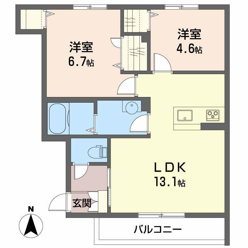 シャーメゾン黒田(2LDK/1階)の間取り写真