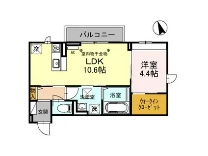 富山地鉄富山市内線 広貫堂前駅 徒歩10分 3階建 築5年(1LDK/1階)の間取り写真