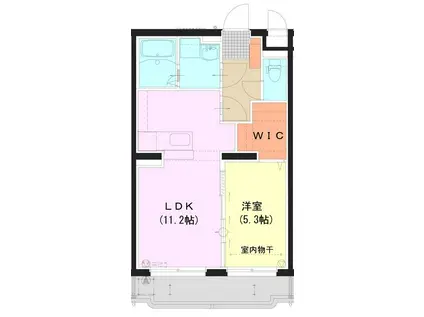 ユーミー新高岡(1LDK/1階)の間取り写真