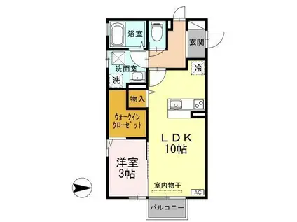北陸新幹線 新高岡駅 徒歩15分 2階建 築13年(1LDK/1階)の間取り写真