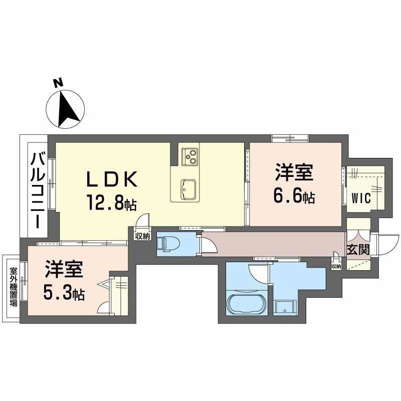 アンティーム(2LDK/2階)の間取り写真