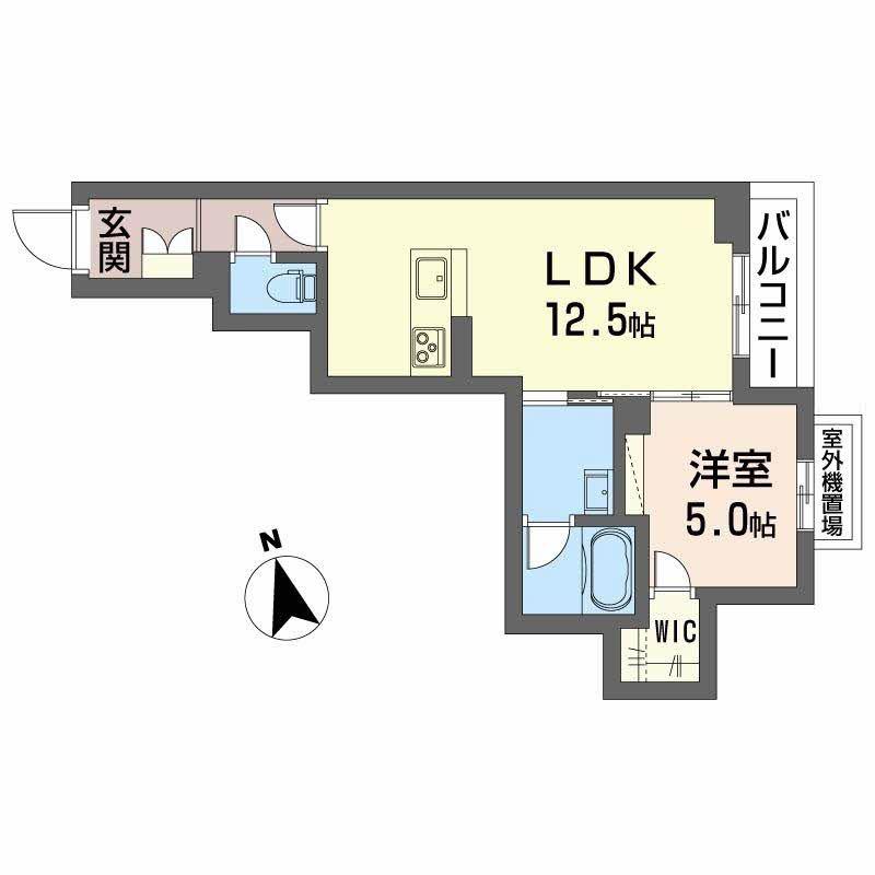 アンティーム(1LDK/2階)の間取り写真