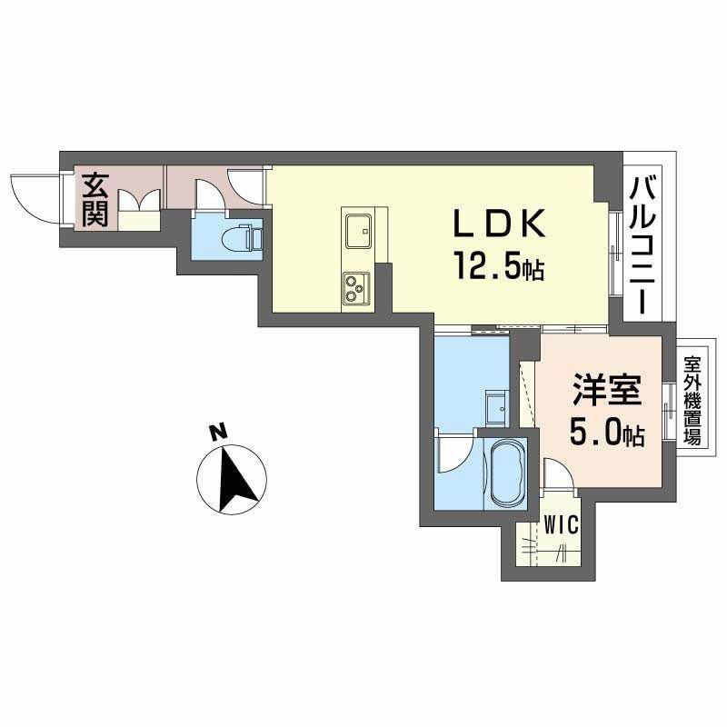 アンティーム(1LDK/3階)の間取り写真