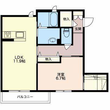 あいの風とやま鉄道 小杉駅(あいの風) 徒歩30分 2階建 築14年(1LDK/1階)の間取り写真
