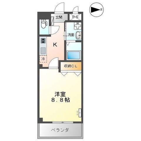 富山地鉄不二越上滝 大泉駅(富山) 徒歩8分 2階建 築8年(1K/2階)の間取り写真