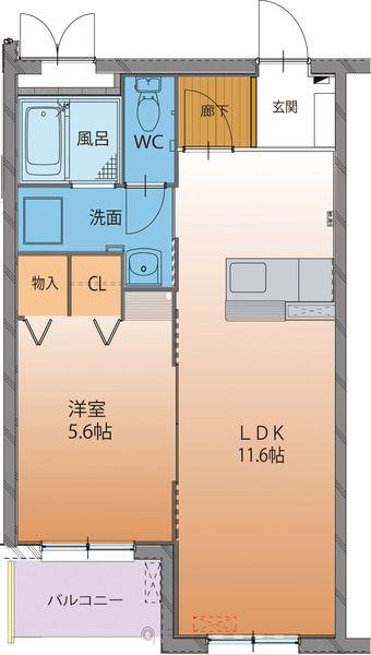 富山地鉄不二越上滝 大泉駅(富山) 徒歩12分 3階建 築16年(1LDK/3階)の間取り写真