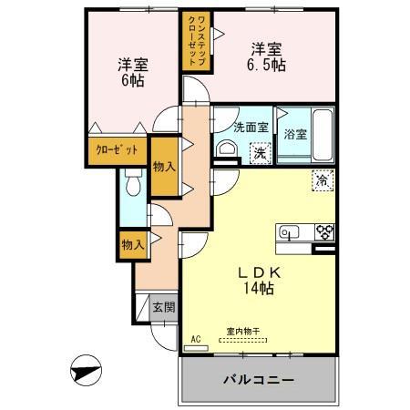 D-ROOMアネシス(2LDK/1階)の間取り写真