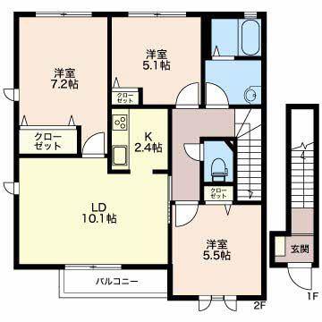 GRACE SHIP ノムラ(3LDK/2階)の間取り写真