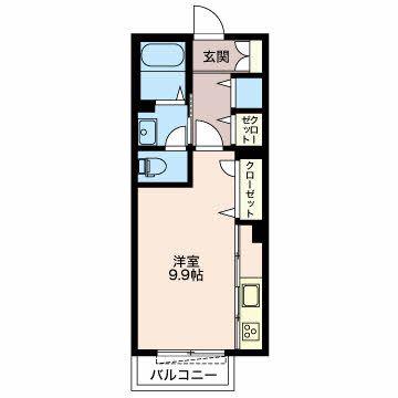 シャーメゾン新高岡(ワンルーム/1階)の間取り写真