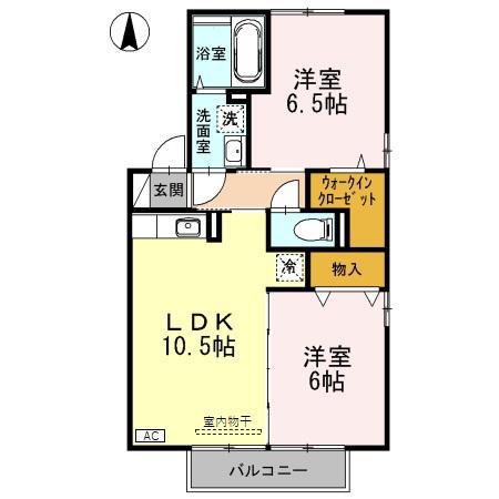セジュールみのりC(2LDK/2階)の間取り写真