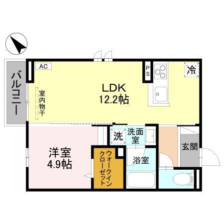 富山地鉄富山港線 粟島駅 徒歩14分 2階建 新築(1LDK/2階)の間取り写真