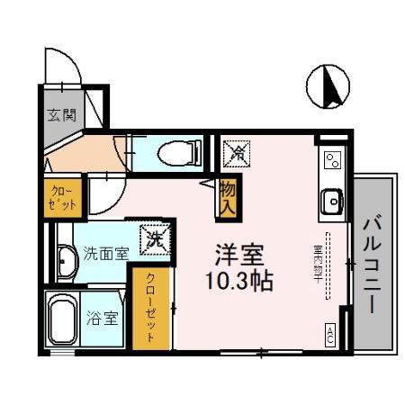 ルトリア(ワンルーム/2階)の間取り写真