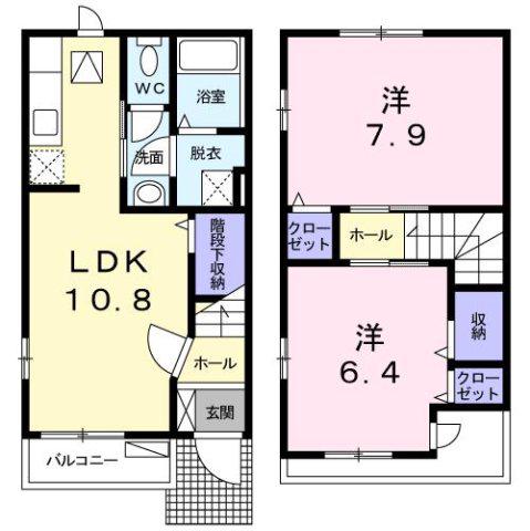 パレ グラシュー A(2LDK/1階)の間取り写真