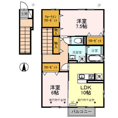 富山地鉄富山市内線 西中野駅 徒歩19分  築4年(1LDK/2階)
