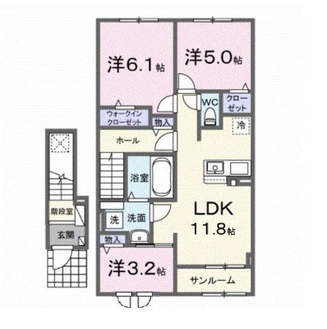 スターリー(3LDK/2階)の間取り写真